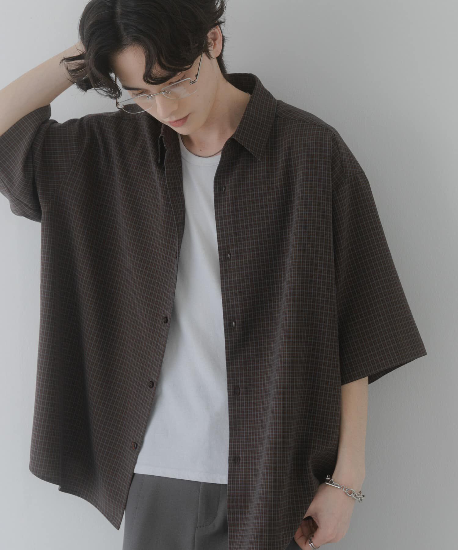 SENSE OF PLACE by URBAN RESEARCH「マイクロチェックエクストラルーズショートスリーブシャツ」|シャツ・ブラウス|