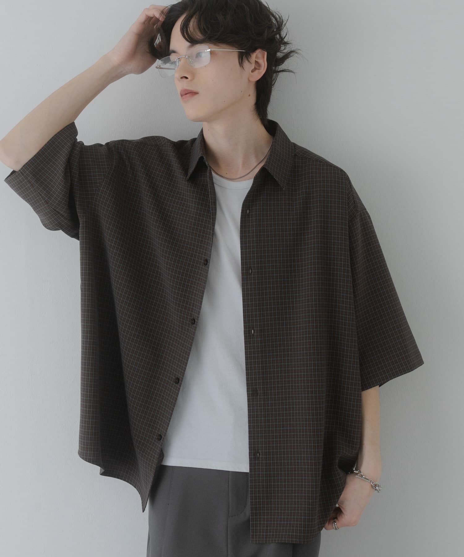 SENSE OF PLACE by URBAN RESEARCH「マイクロチェックエクストラルーズショートスリーブシャツ」|シャツ・ブラウス|