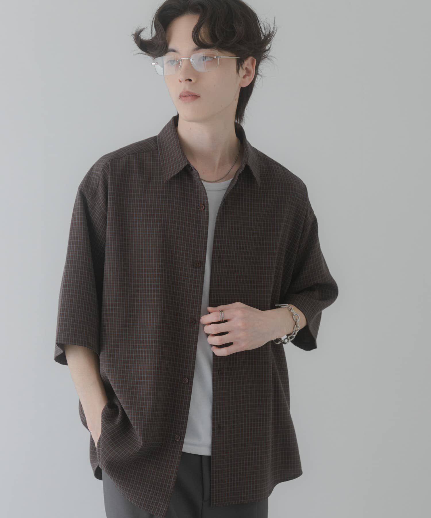 SENSE OF PLACE by URBAN RESEARCH「マイクロチェックエクストラルーズショートスリーブシャツ」|シャツ・ブラウス|