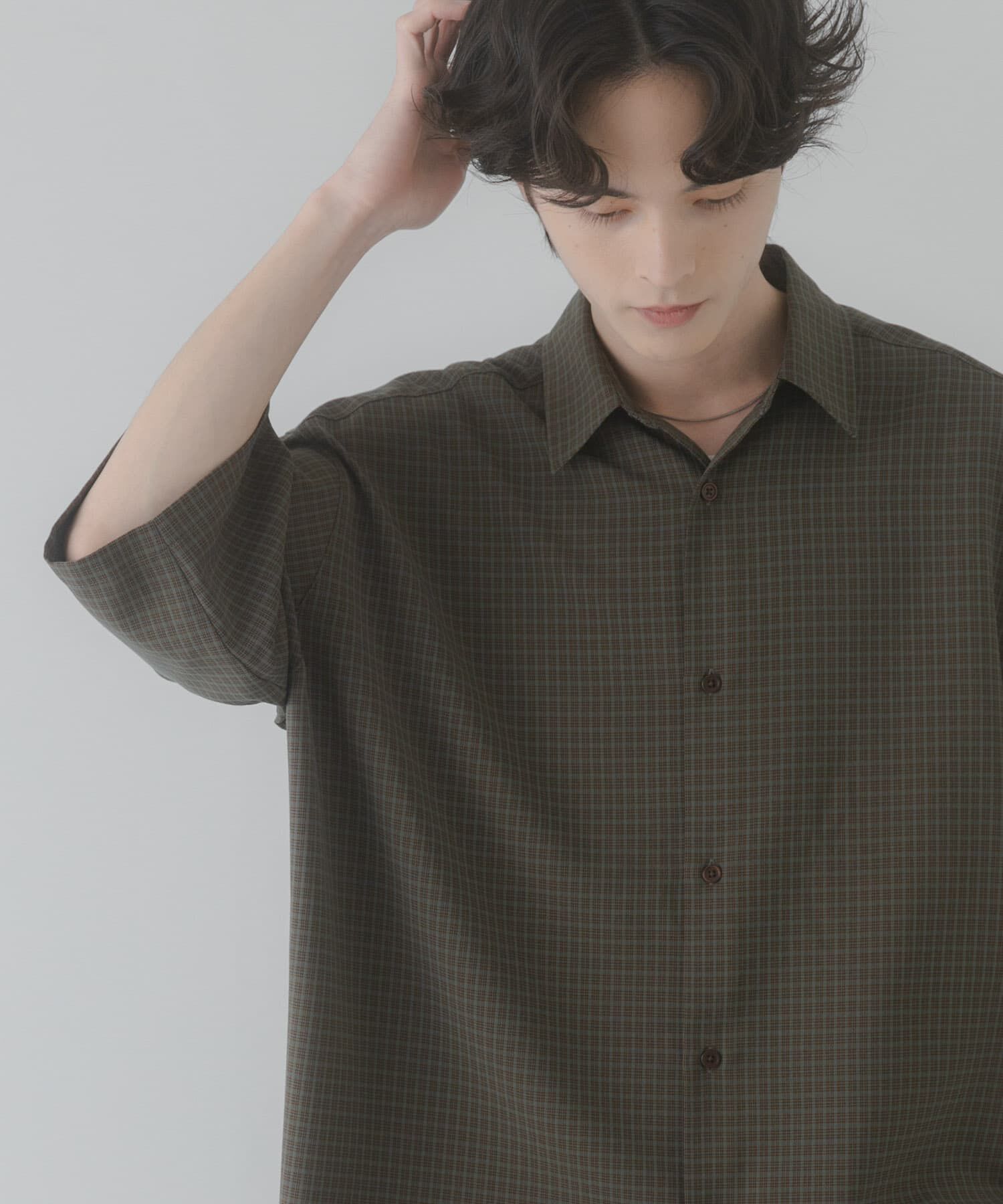 SENSE OF PLACE by URBAN RESEARCH「マイクロチェックエクストラルーズショートスリーブシャツ」|シャツ・ブラウス|