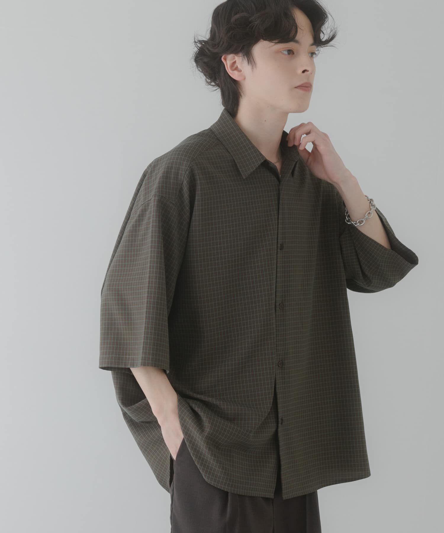 SENSE OF PLACE by URBAN RESEARCH「マイクロチェックエクストラルーズショートスリーブシャツ」|シャツ・ブラウス|