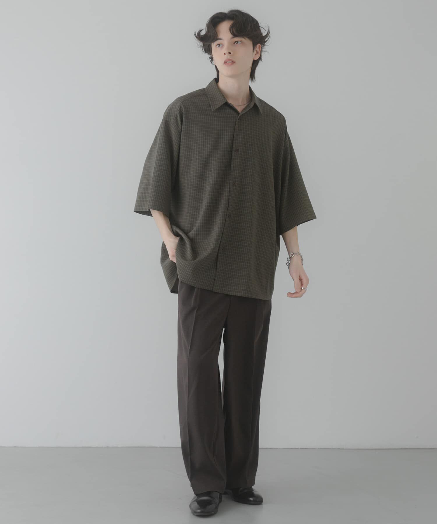 SENSE OF PLACE by URBAN RESEARCH「マイクロチェックエクストラルーズショートスリーブシャツ」|シャツ・ブラウス|