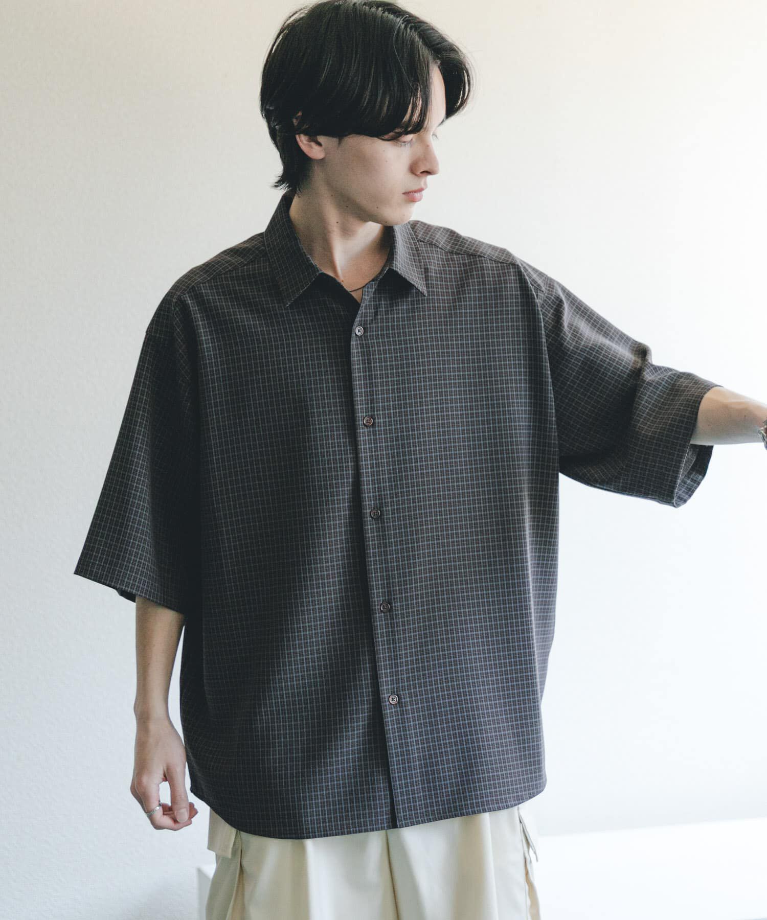 SENSE OF PLACE by URBAN RESEARCH「マイクロチェックエクストラルーズショートスリーブシャツ」|シャツ・ブラウス|