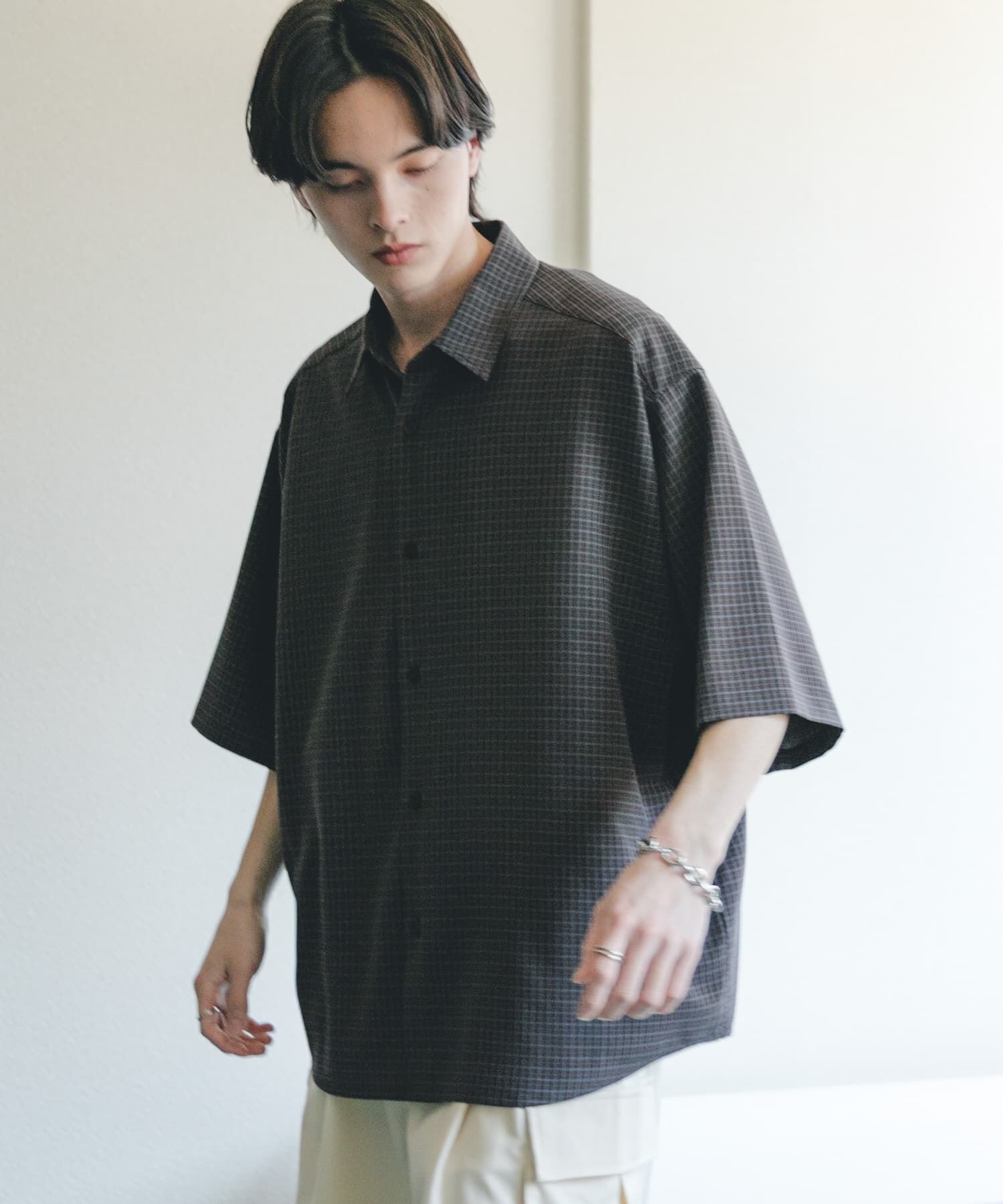 SENSE OF PLACE by URBAN RESEARCH「マイクロチェックエクストラルーズショートスリーブシャツ」|シャツ・ブラウス|