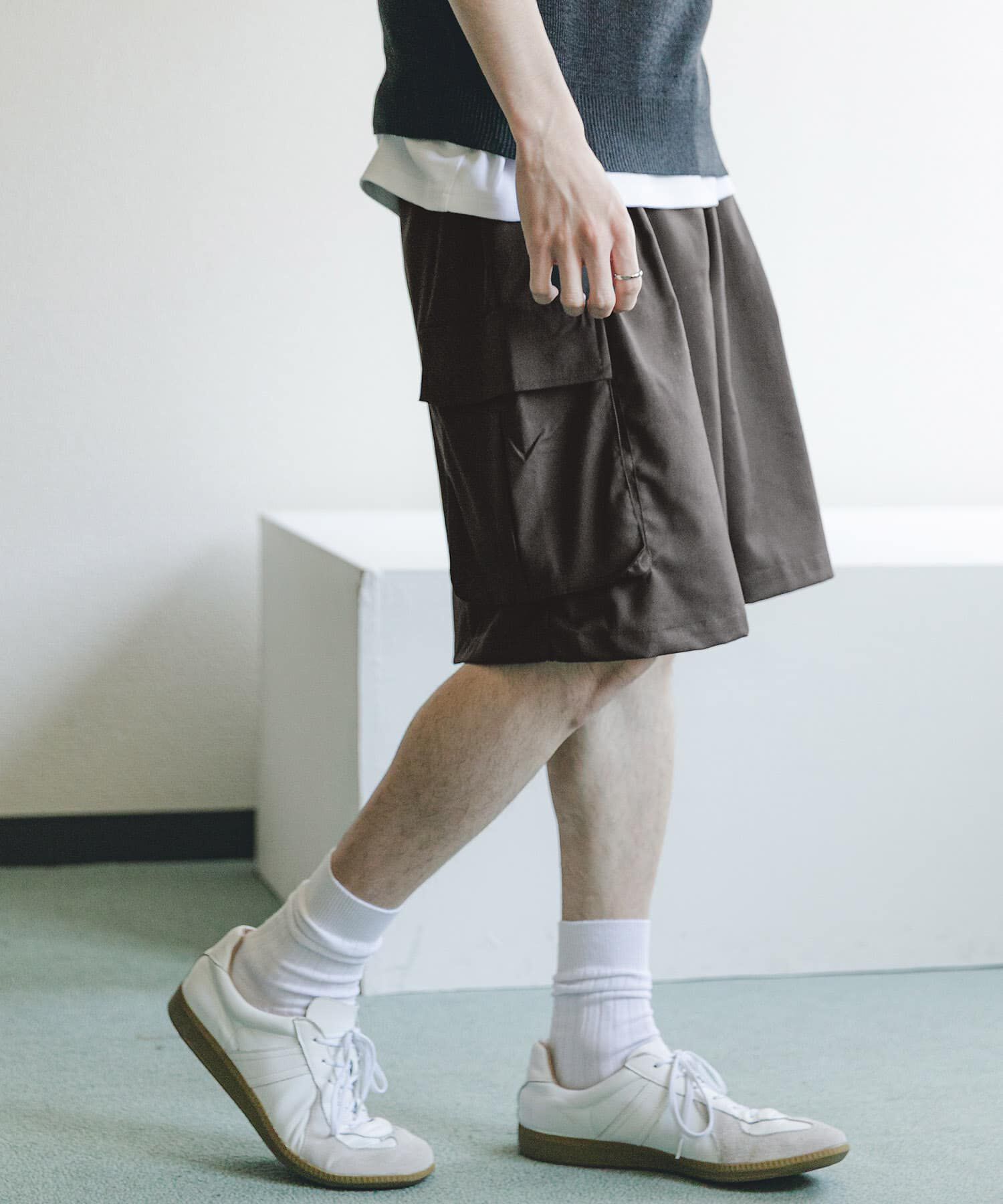 SENSE OF PLACE by URBAN RESEARCH「ワイドカーゴショートパンツ」|その他|チャコールグレー