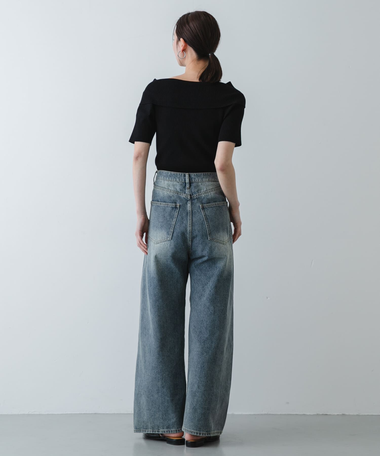 SENSE OF PLACE by URBAN RESEARCH「『洗濯可』メタルボタンオフショルリブセーター」|ニット・セーター|