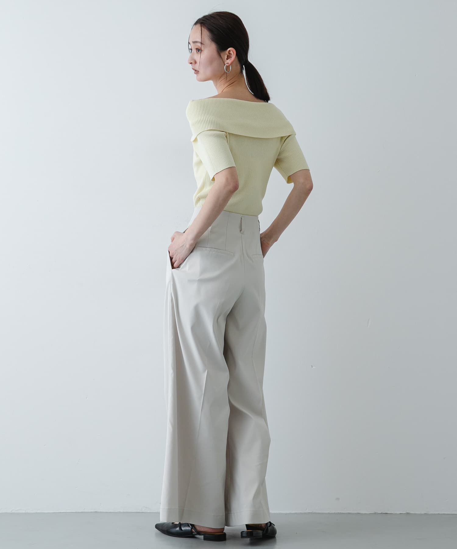 SENSE OF PLACE by URBAN RESEARCH「『洗濯可』メタルボタンオフショルリブセーター」|ニット・セーター|