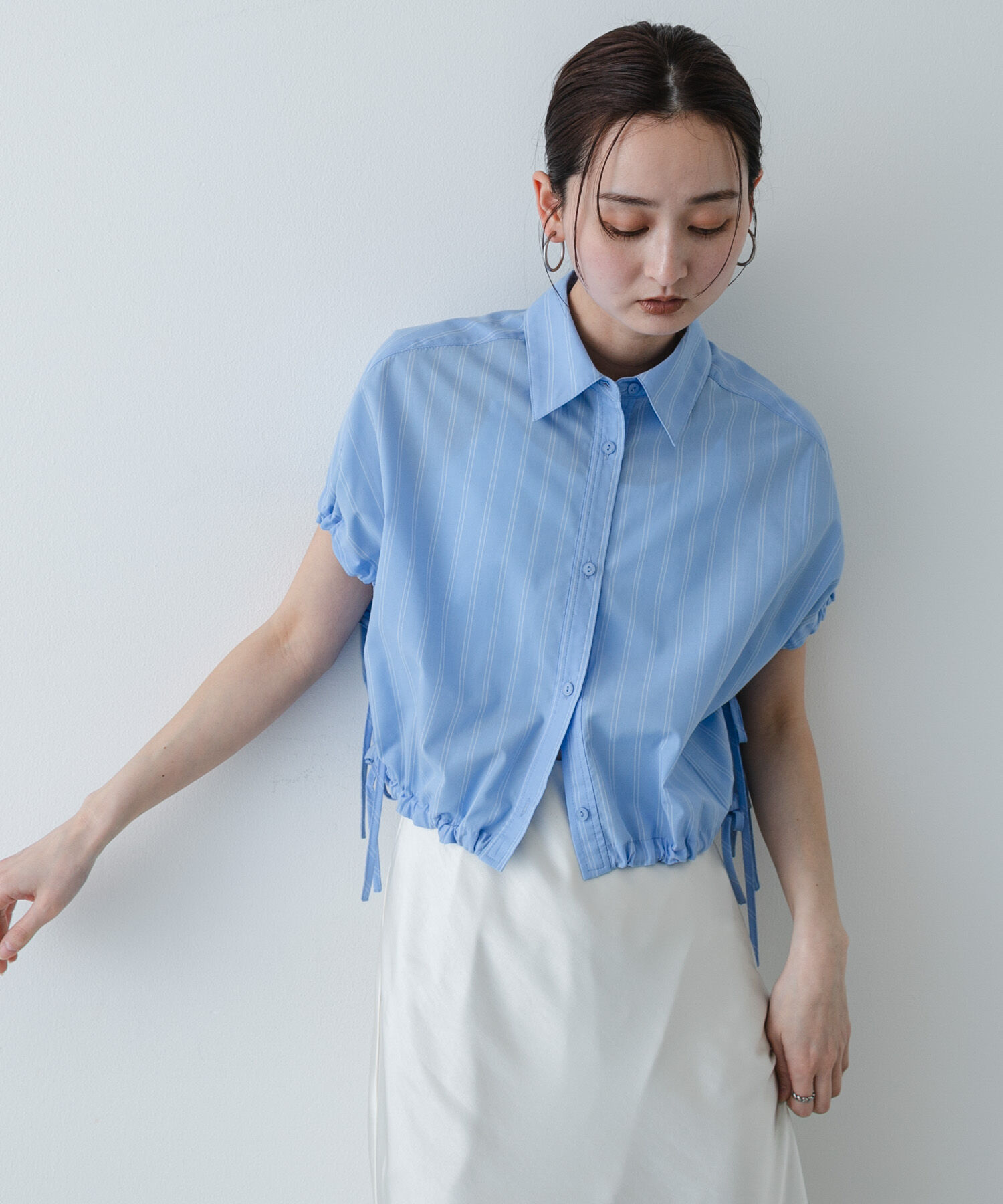 SENSE OF PLACE by URBAN RESEARCH「『イージーケア』クロップドギャザーシャツ」|シャツ・ブラウス|