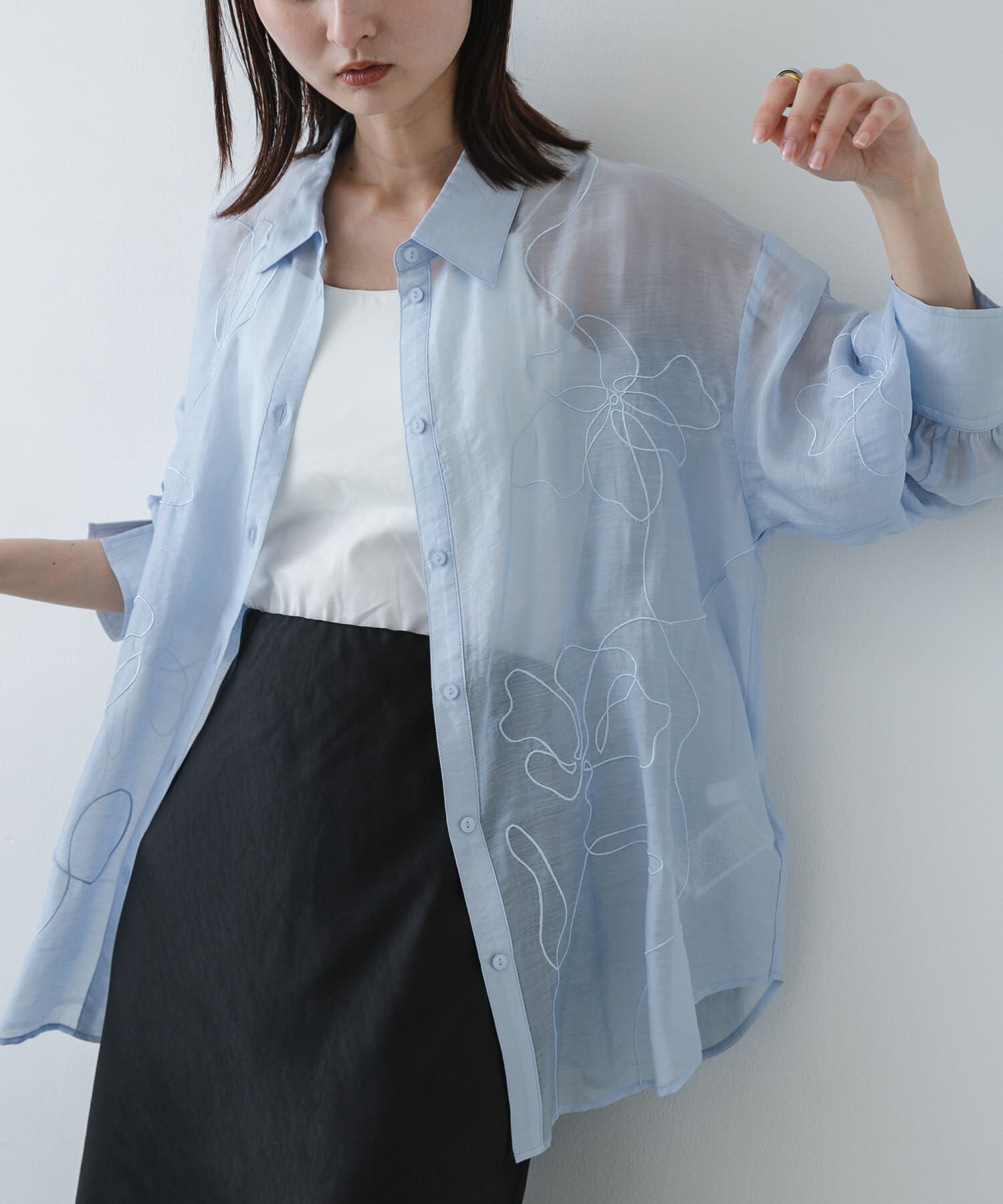 SENSE OF PLACE by URBAN RESEARCH「シシュウシアーシャツ」|シャツ・ブラウス|ライトブルー
