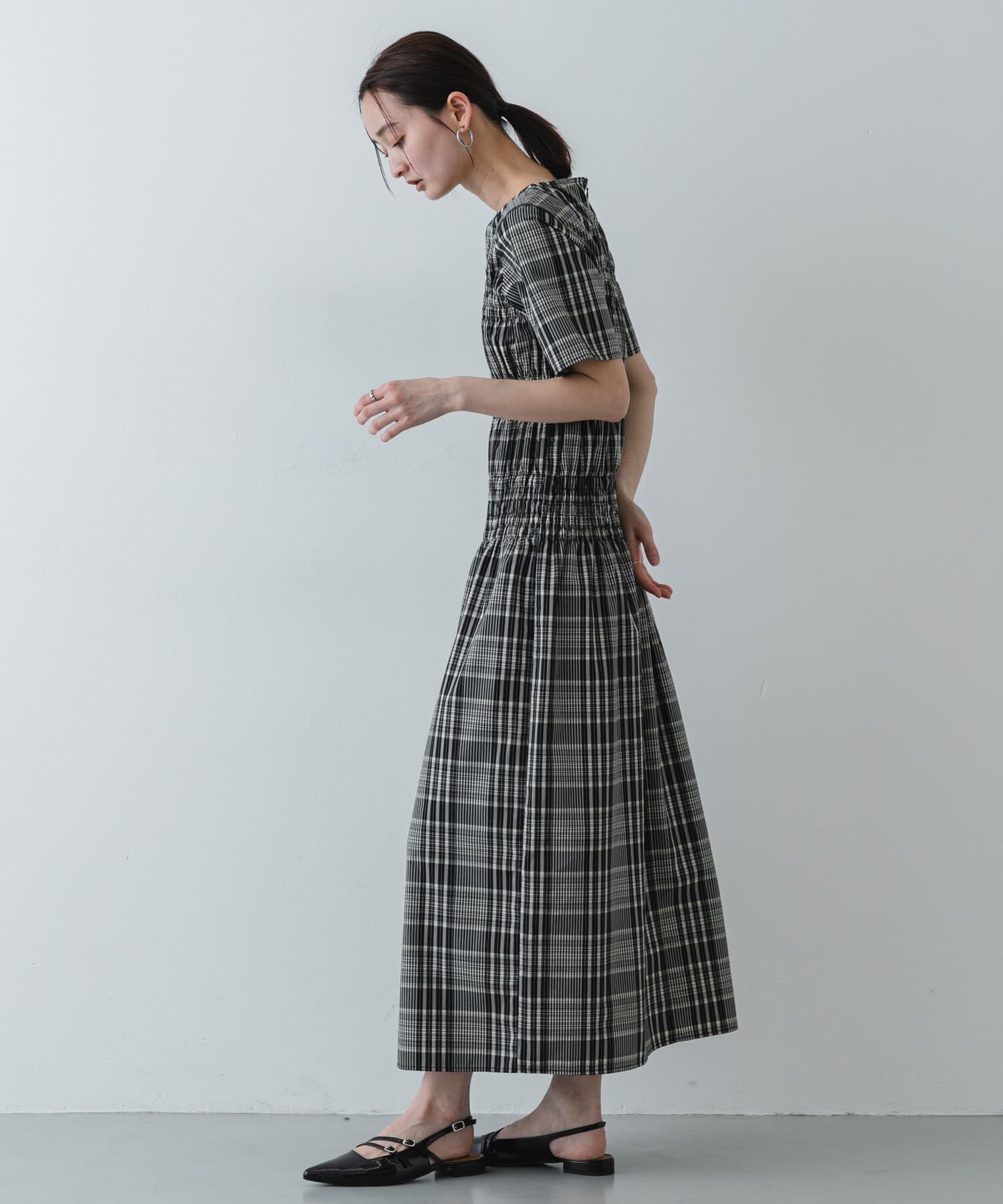 SENSE OF PLACE by URBAN RESEARCH「チェックシャーリングワンピース」|ワンピース|