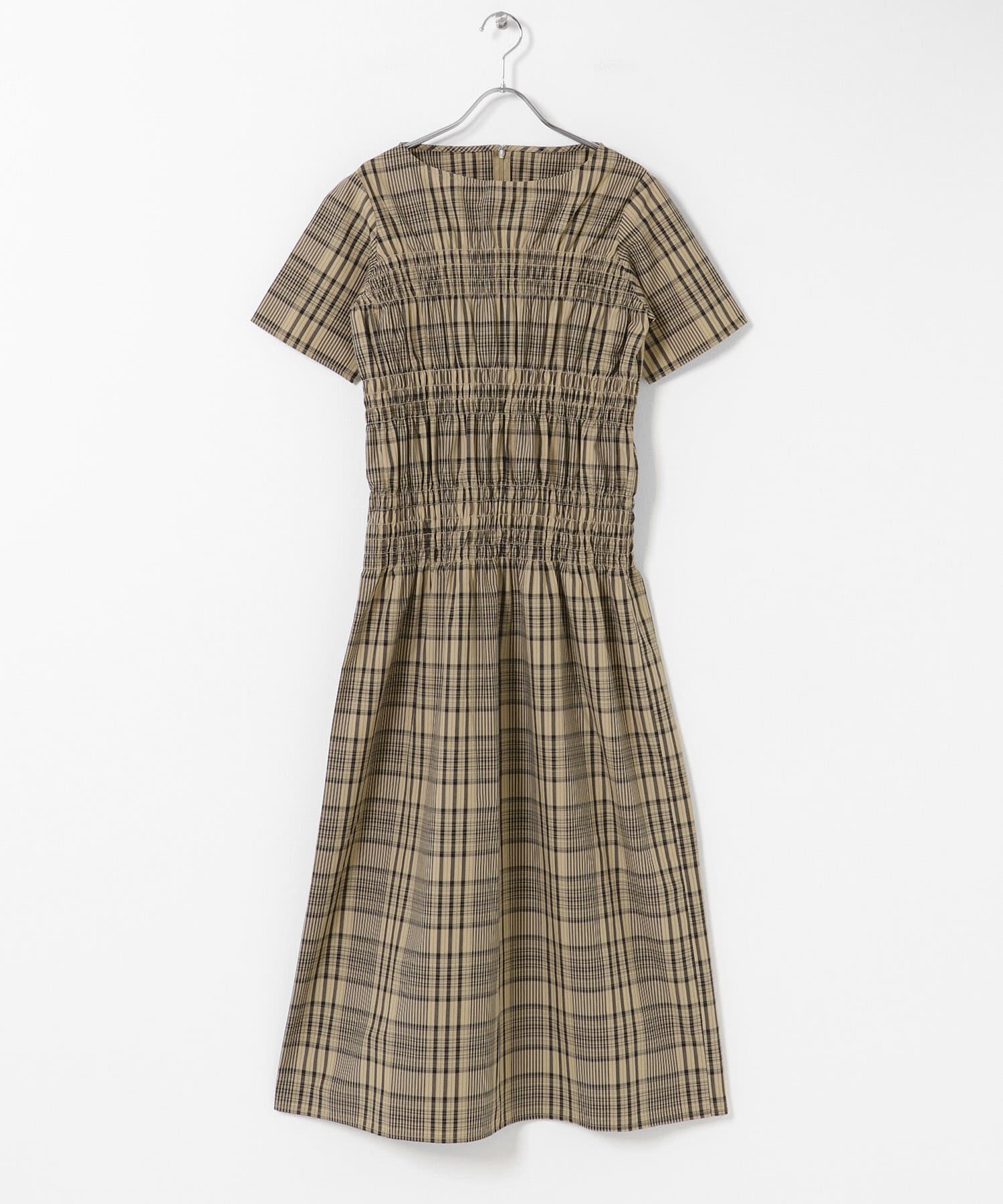 SENSE OF PLACE by URBAN RESEARCH「チェックシャーリングワンピース」|ワンピース|ベージュ系その他