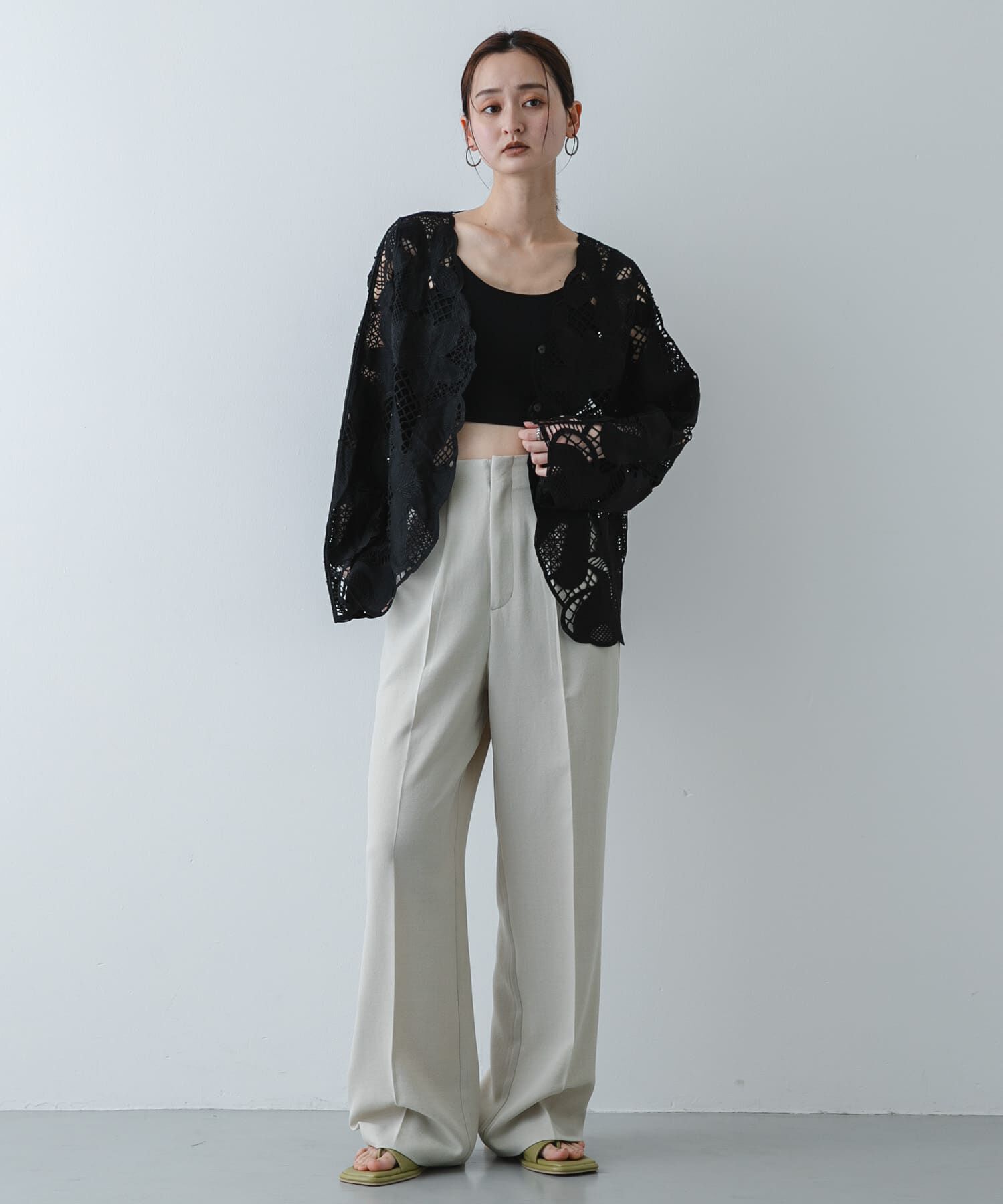 SENSE OF PLACE by URBAN RESEARCH「ノーカラーレースジャケット」|ノーカラージャケット|