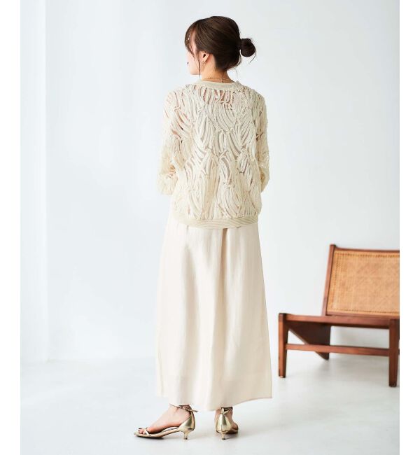 le.coeur blanc「ソフトグリッターナロースカート」|スカート|