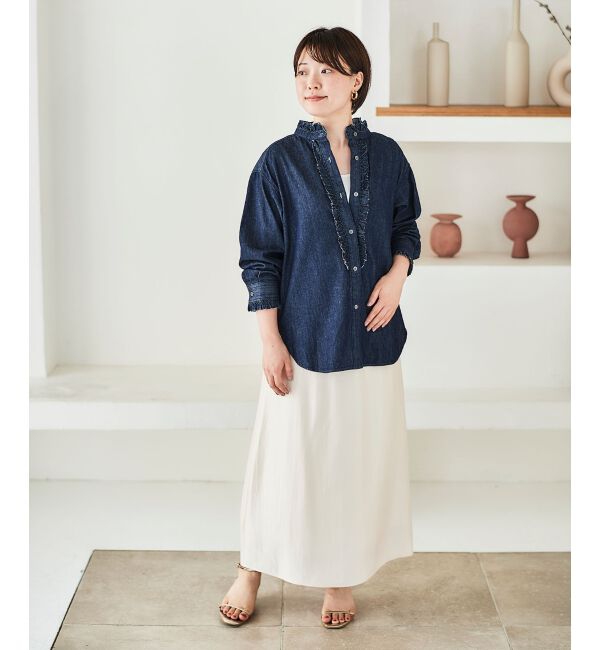 le.coeur blanc「ソフトグリッターナロースカート」|スカート|