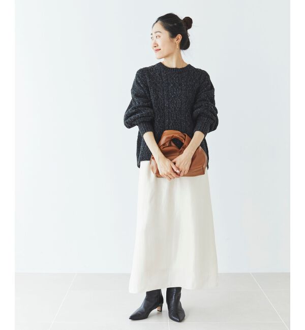 le.coeur blanc「ソフトグリッターナロースカート」|スカート|