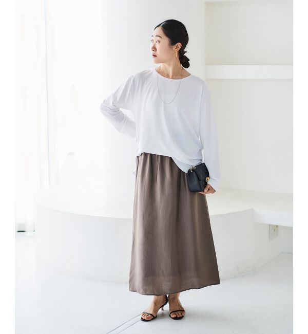 le.coeur blanc「ソフトグリッターナロースカート」|スカート|