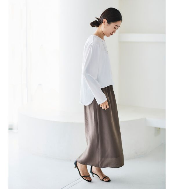 le.coeur blanc「ソフトグリッターナロースカート」|スカート|