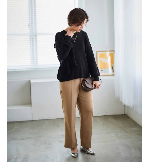 le.coeur blanc「フリルデザイン片畦ニット」|ニット・セーター|