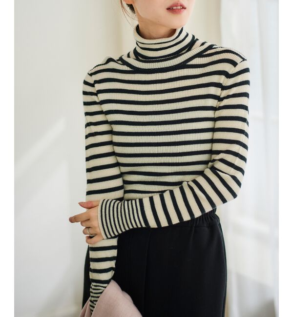 le.coeur blanc「リブタートルニット」|ニット・セーター|