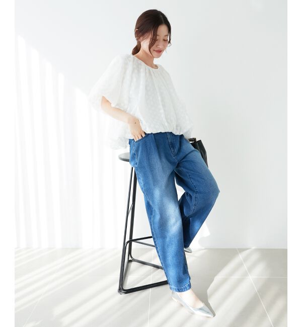le.coeur blanc「タックワイドデニム」|デニム|