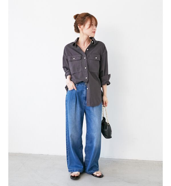 le.coeur blanc「タックワイドデニム」|デニム|