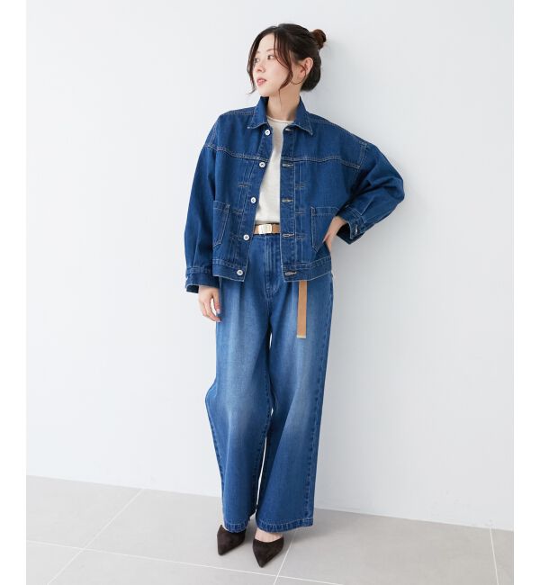 le.coeur blanc「タックワイドデニム」|デニム|