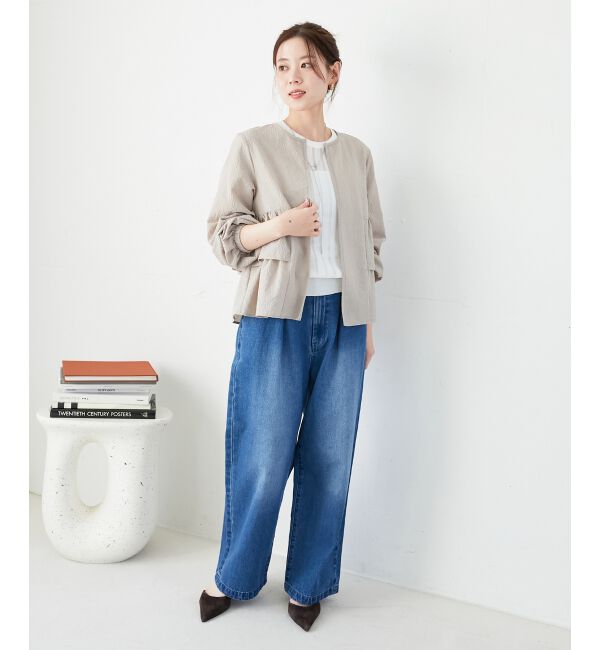 le.coeur blanc「タックワイドデニム」|デニム|