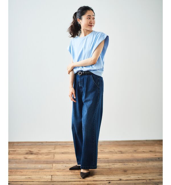 le.coeur blanc「タックワイドデニム」|デニム|