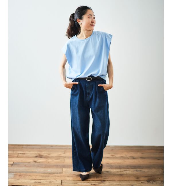 le.coeur blanc「タックワイドデニム」|デニム|