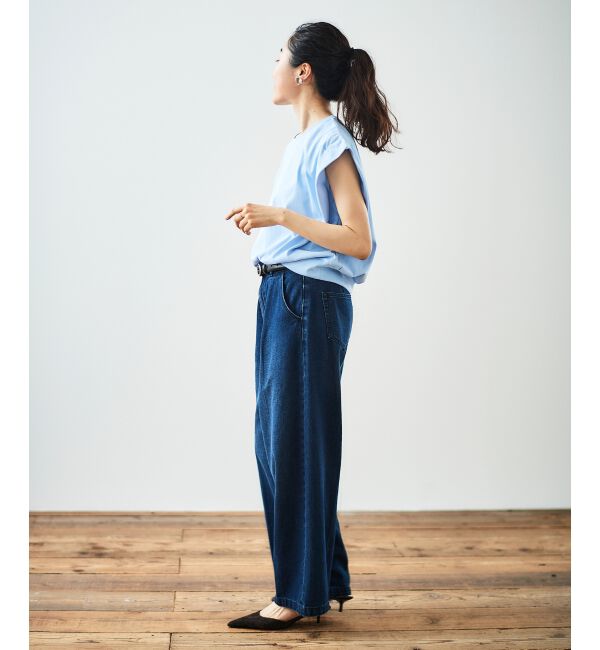 le.coeur blanc「タックワイドデニム」|デニム|