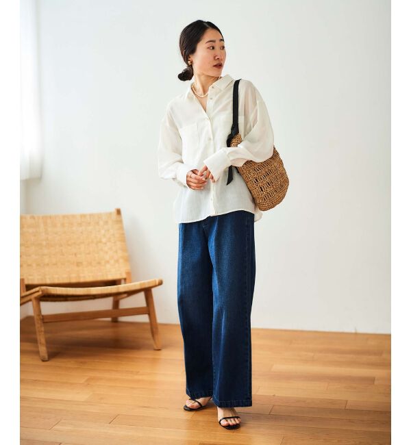 le.coeur blanc「タックワイドデニム」|デニム|