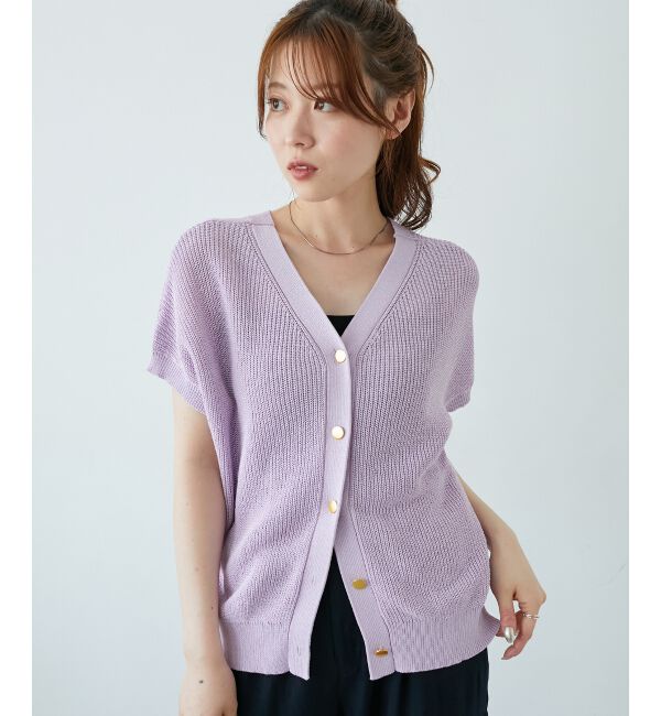  「ペーパーヤーン畦編み2WAYニット」|ニット・セーター|