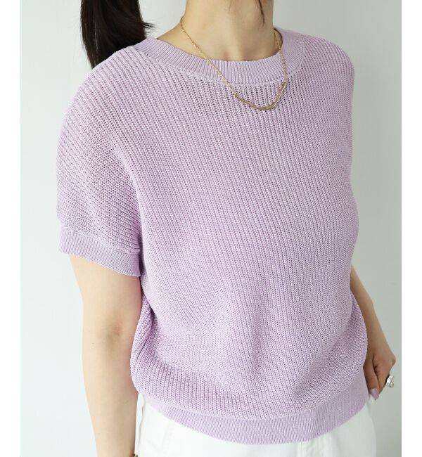  「ペーパーヤーン畦編み2WAYニット」|ニット・セーター|