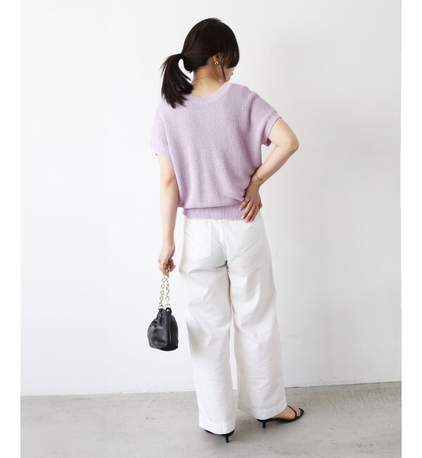  「ペーパーヤーン畦編み2WAYニット」|ニット・セーター|