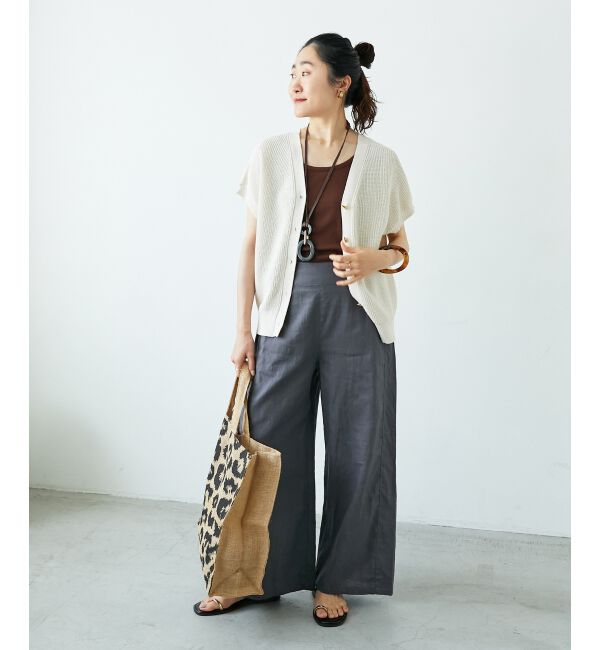  「ペーパーヤーン畦編み2WAYニット」|ニット・セーター|