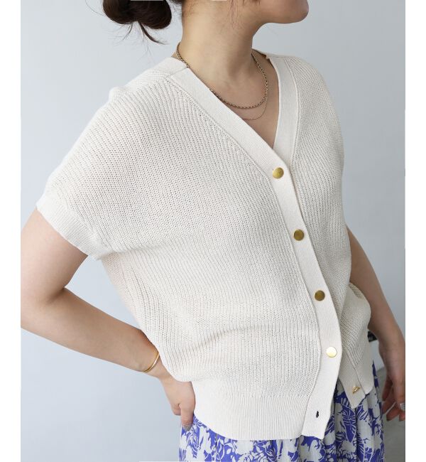  「ペーパーヤーン畦編み2WAYニット」|ニット・セーター|