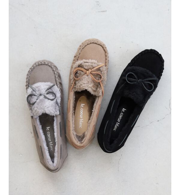  「《WEB限定アイテム》ファーデザインモカシンシューズ」|モカシン|