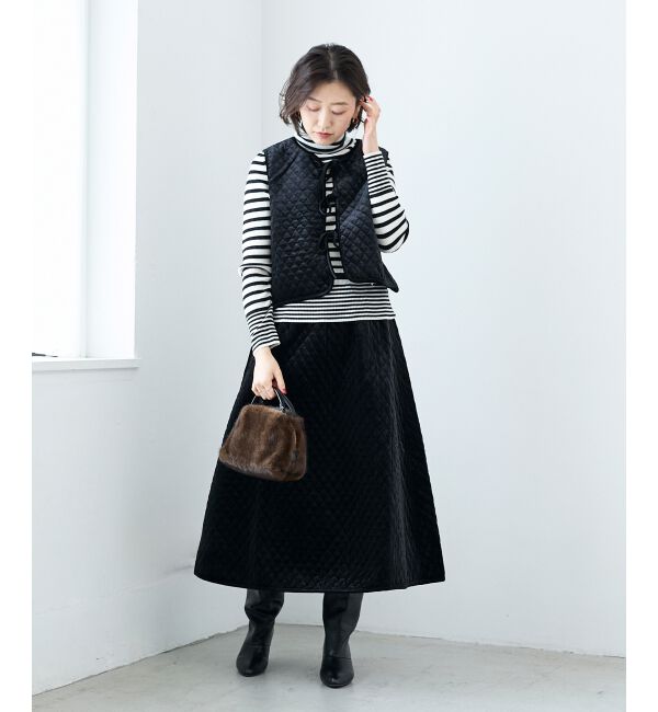  「TORRAZZO DONNAキルトベロアスカート」|スカート|