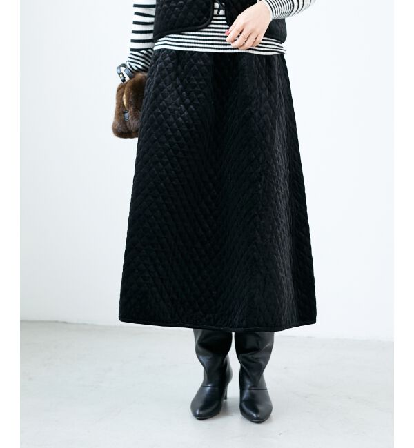  「TORRAZZO DONNAキルトベロアスカート」|スカート|