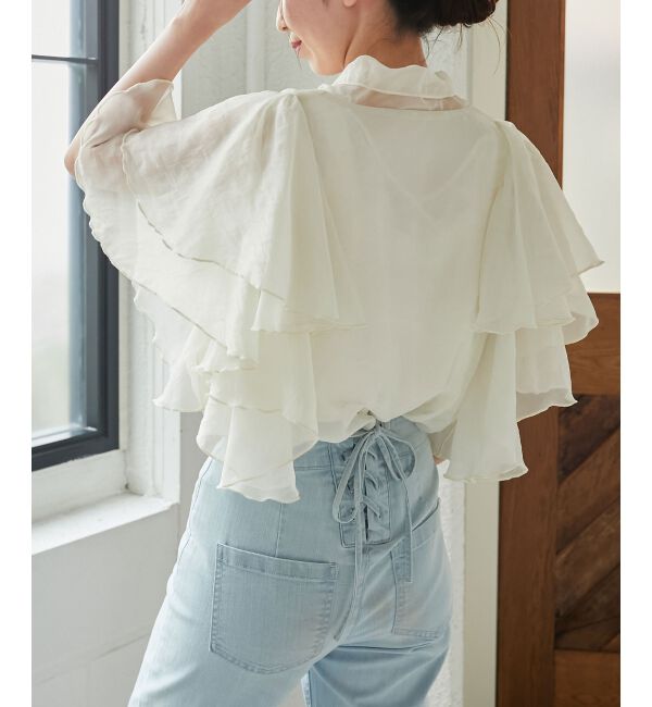 MAJESTICLEGON「ボウタイフリルシアーブラウス」|シャツ・ブラウス|