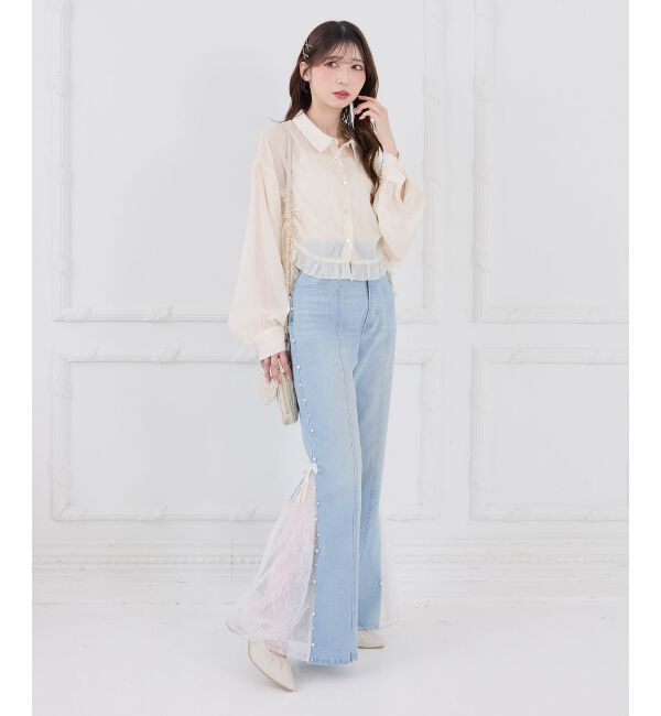  「インナー付きドロストシアーブラウス」|シャツ・ブラウス|