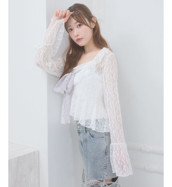  「ビッグリボンカップ付きキャミ」|キャミソール|