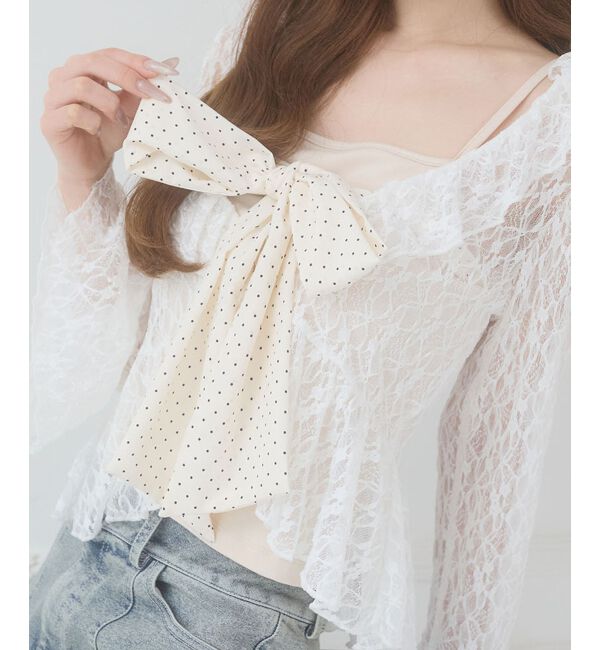  「ビッグリボンカップ付きキャミ」|キャミソール|