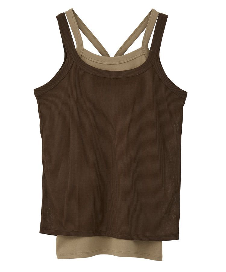 earth music&ecology「配色レイヤードタンクトップ」|キャミソール|