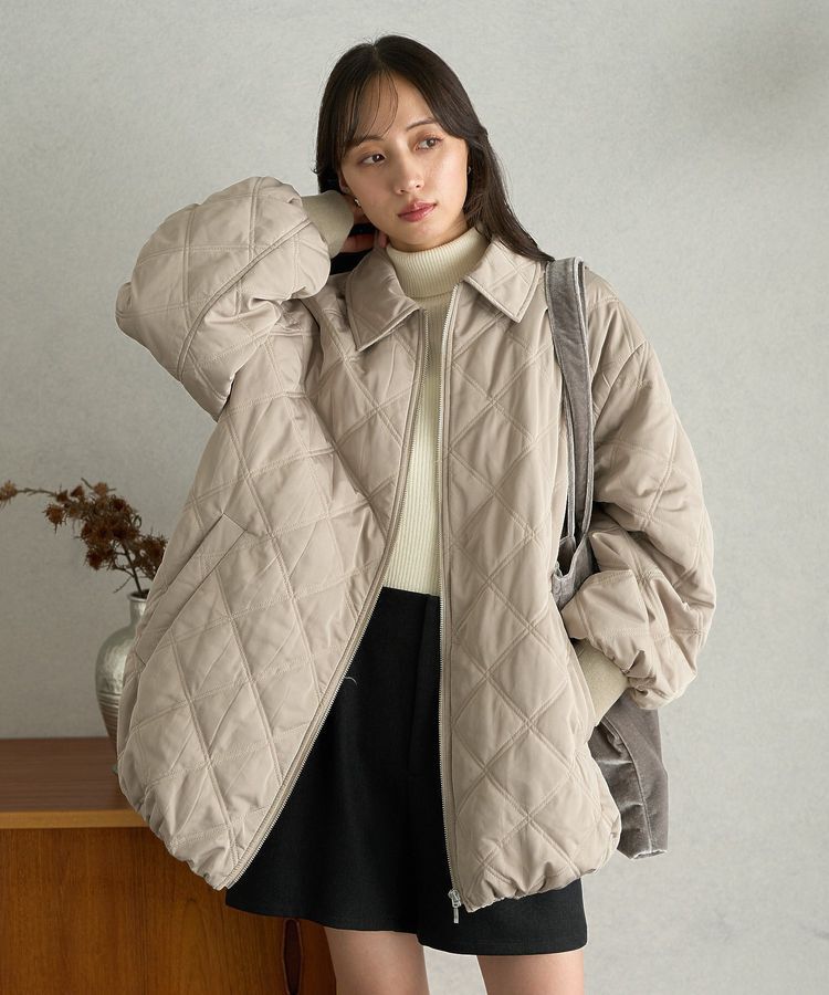earth music&ecology「【WEB限定】ダブルステッチキルティングコート」|その他|Beige
