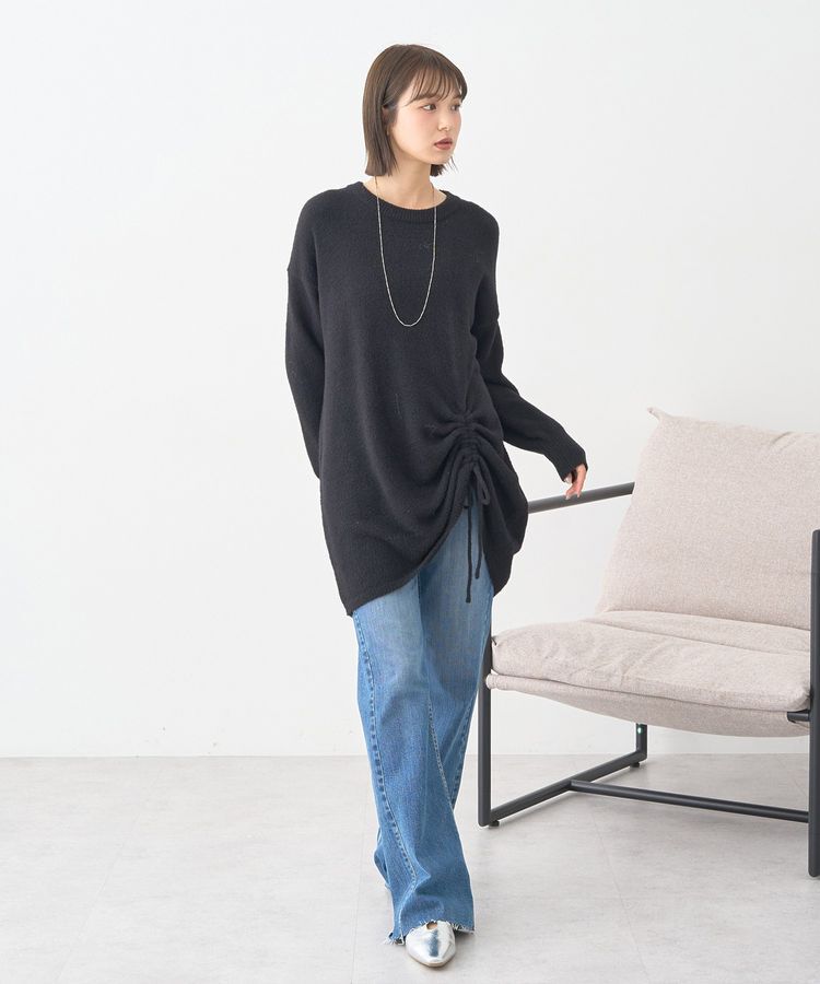 earth music&ecology「パウダーシャギーシャーリングニットミニワンピース」|ワンピース|