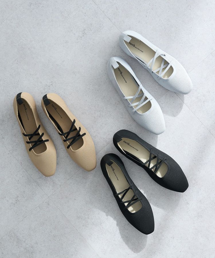 earth music&ecology「レースアップニットバレーシューズ」|パンプス|