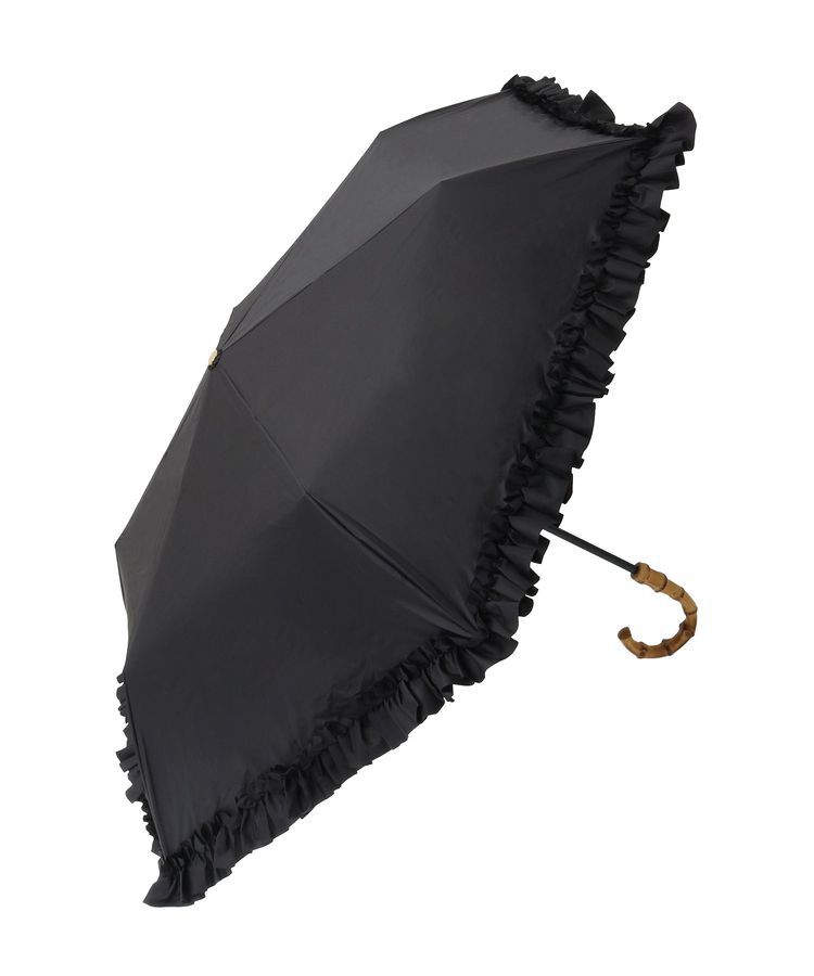 Maison de FLEUR「遮光&UV CUT フリル折りたたみ傘」|傘|