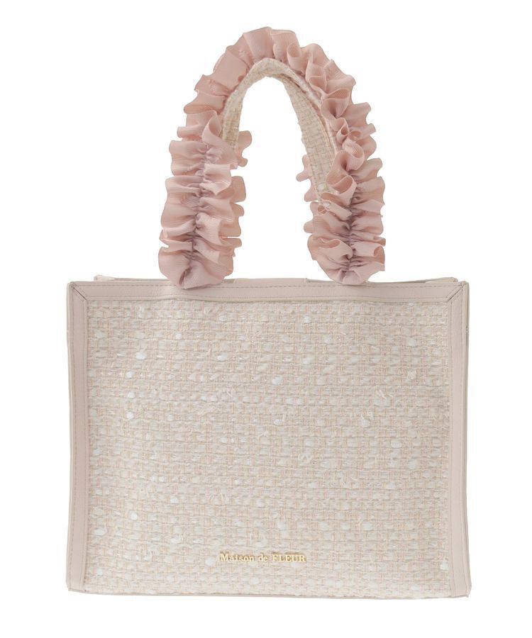 Maison de FLEUR「LINTONツイードスクエアフリルトートバッグ」|トートバッグ|