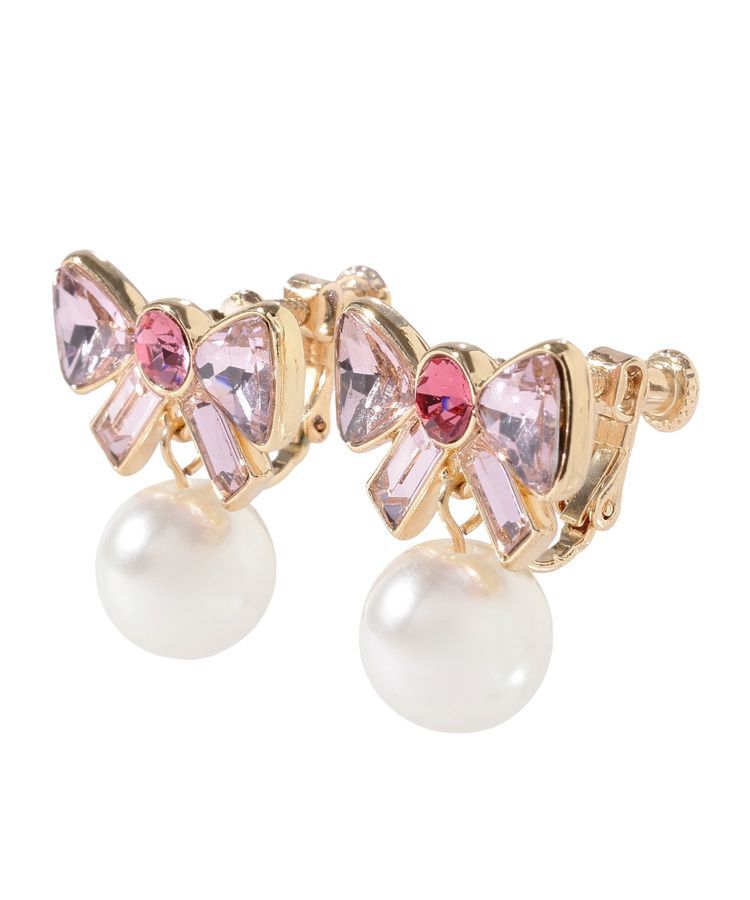 Maison de FLEUR「ビジューリボンイヤリング」|イヤリング|